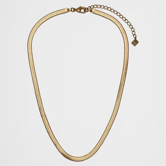 Banana Republic Gold Flat Herringbone Necklace/NWT - Picture 1 of 10